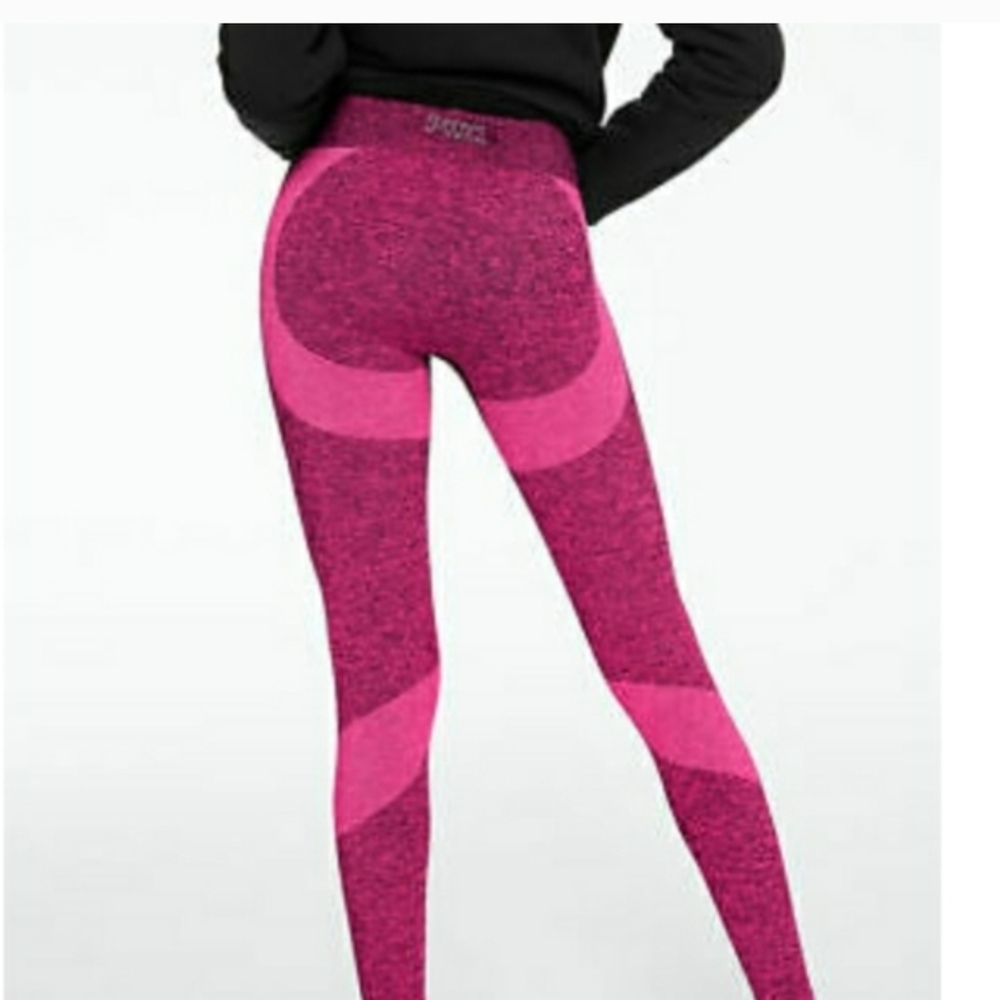 PINK Victoria’s Secret Seamless High-Waist Contour Leggings  Hot Pink Sz L NWOT